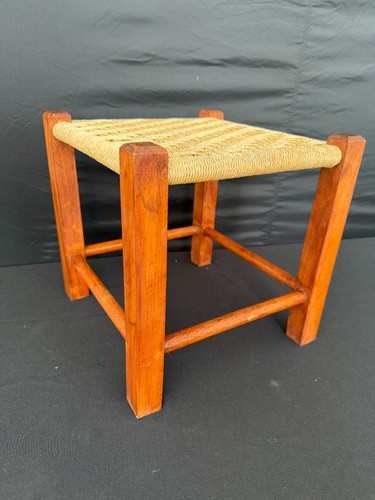 Vintage woven rush seat - vintage, foot