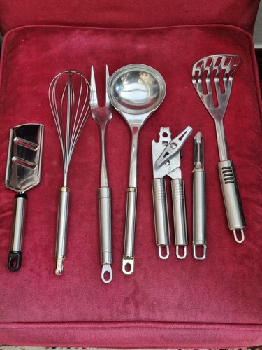 Stainless kitchen utensils - stainless,