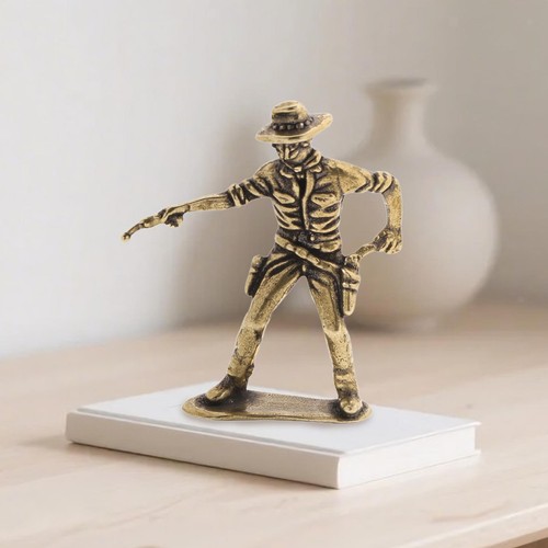Handcrafted brass cowboy - handcrafted,