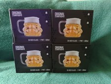 Star Wars 4x Stormtrooper 3D Beer Glasses - 600ml - Boxes Damaged, Never Used 