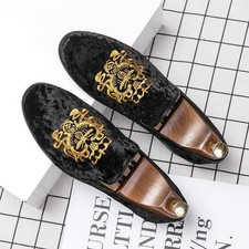New Mens Embroidery Velvet