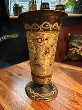 Vintage Etched Copper Vase