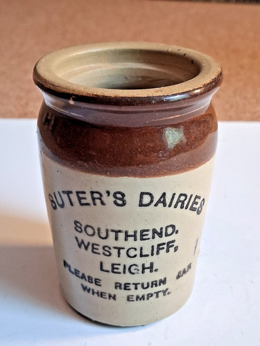 Antique brown top cream pot - brown,