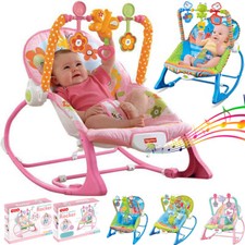 Baby Infant To Toddler Vibration Bouncer Rocker Swing Chair Soft Soothing Music