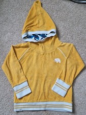 Scandi Alba Yellow Towelling "Habian" Hoody, Pixie-Hood Size 110-116, Age 5-6