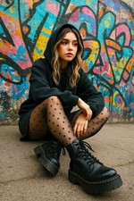 Dots Black Polka Dot Patterned Tights 20 Denier Aurellie