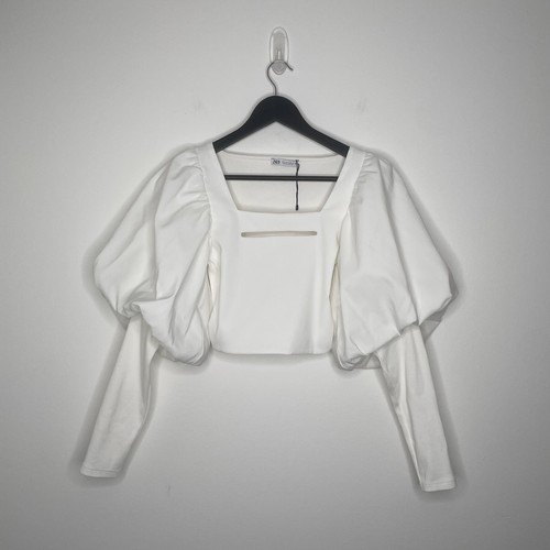 Zara puff sleeve crop top - zara,