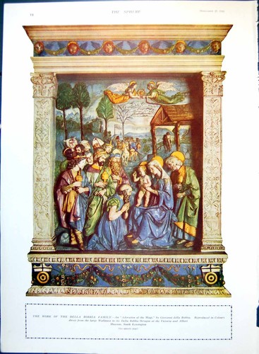 Antique old print adoration - old,