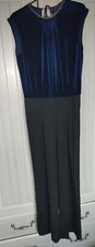 Zara Sleeveless Blue and black Velvet Mix Jumpsuit Eur. M