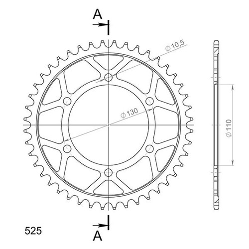 Steel sprocket 525 - steel,