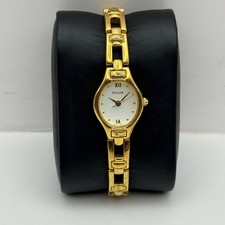 18mm Working Ladies Pulsar 1N01-X069 Gold Plated Japan Quartz Watch 6.5 Inches