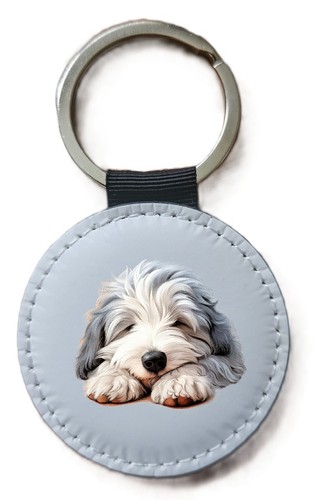 Old english sheepdog keyring - english,