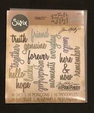 Friendship Words Script Sizzix Tim Holtz Alterations Thinlits die set 660225