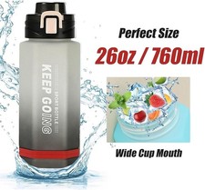 Sports Water Bottle 760ML Leak Proof BPA Free Drinks Bottle,Reusable Black White