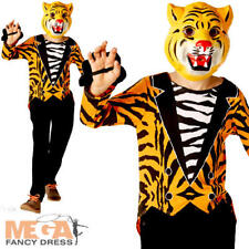 Mr Tiger Kids Fancy Dress Zoo Animal Boys Girls World Book Day Costume Outfit 