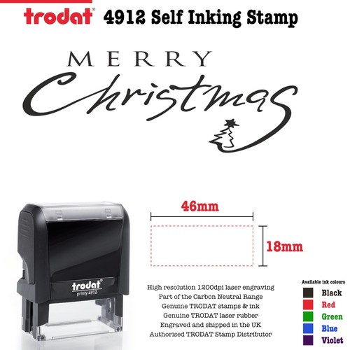 Merry christmas tree stamp - merry,