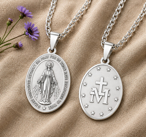 Silver virgin saint mary - virgin,
