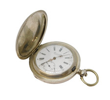 19th Century .875 Silver 'Perret & Fils, Brenets' Full Hunter Pocket Watch AF