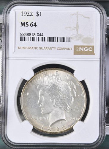 1922 ms64 peace silver - ms64,
