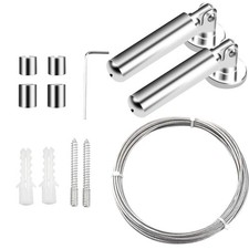 Curtain Drape Wire Rod Set, 5M Cable Railing Kit, Stainless Steel Cable Rope, H