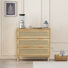 31.50"3-Drawers Rattan Storage