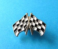 New chequered flag pin badge - chequered,