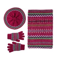 Beret Hat Scarf and Gloves