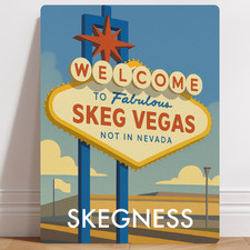 Skegness Skeg Vegas Travel Poster Aluminium Metal Sign Wall Art Poster Gift
