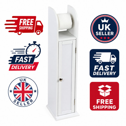 Tall wooden toilet roll - toilet, holder