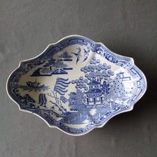 Spode Devonia shape dish c.1800 printed in Willow pattern Impressed SPODE mark