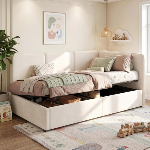 Single ottoman storage bed - single,