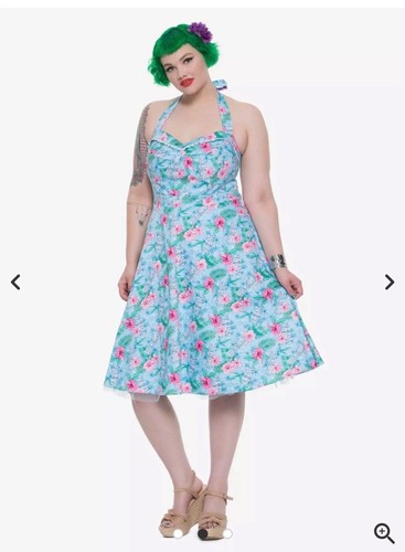 Hot topic blue - floral, hawaiian