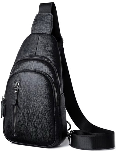 Real leather chest sling bag - chest,
