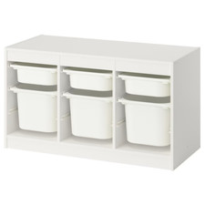 New IKEA TROFAST Storage Combination With Boxes White/White 99x44x56 cm