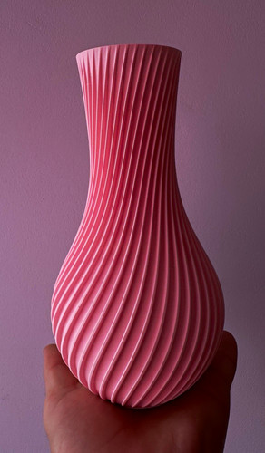 Pink ribbed spiral decorative - ribbed,