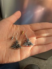 Halloween Death Head Skull Moth earring