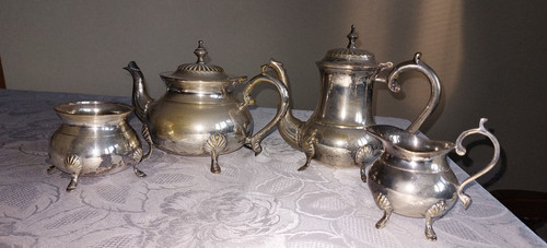 Silver plated epns tea set - silver,
