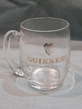 Vintage Hand Blown Gold Gilt Guinness Half Pint Tankard Glass 1966 Sandblasted