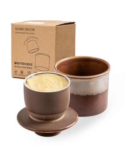 Reactive glaze butter crock - butter,