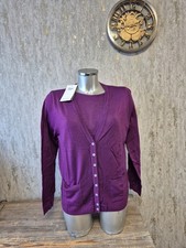 Peter Hahn Women Size 14 Purple 100% Pure Wool Knit Sweater +Top 2 pieces 