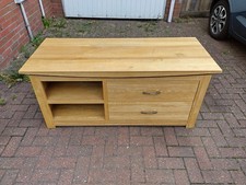 Solid Oak Large TV Unit Stand Cabinet Oak Furniture Land