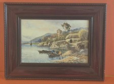 Antique Print on Board Coastal