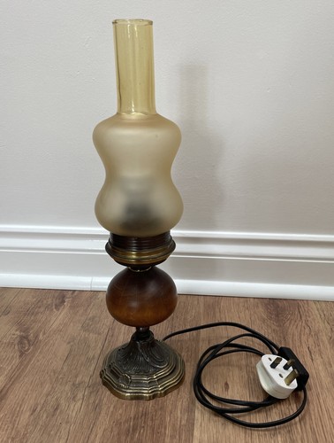 Vintage brass wood candle - brass,
