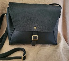 Owen Barry Handmade Black Genuine Leather Shoulder Crossbody Bag Handbag - NEW