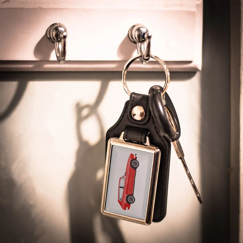 Leather look key ring - key,