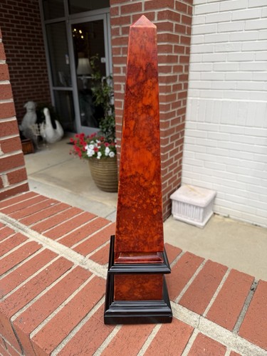 Red marble stone obelisk - red,