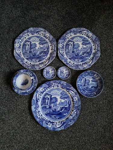 Spode blue italian plates - italian,
