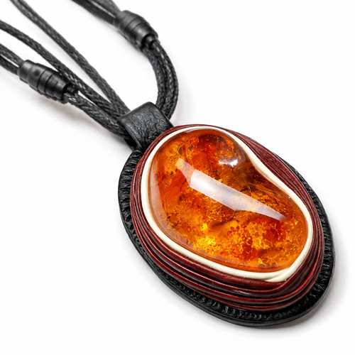Baltic amber leather - amber, &