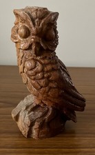 VINTAGE WOOD CARVED OWL -