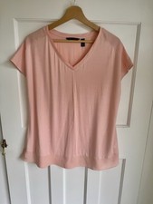 H BY HALSTON Blush Baby Pink Short Sleeve Soft Top Medium